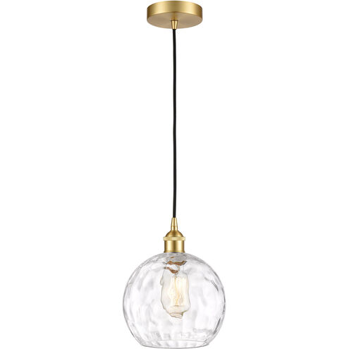 Edison Athens Water Glass 1 Light 8 inch Satin Gold Mini Pendant Ceiling Light