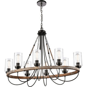 Paladin LED 39.38 inch Matte Black Chandelier Ceiling Light in Clear Glass