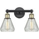 Conesus 2 Light 15 inch Black Antique Brass Bath Vanity Light Wall Light