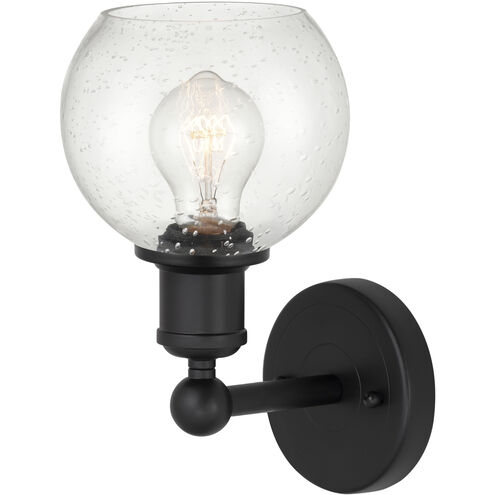 Edison Athens 1 Light 6 inch Matte Black Sconce Wall Light in Seedy Glass