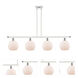 Ballston Athens 4 Light 48 inch White and Polished Chrome Island Light Ceiling Light in Matte White Glass, Ballston