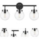 Auralume Span LED 24.88 inch Matte Black and Clear Bath Vanity Light Wall Light