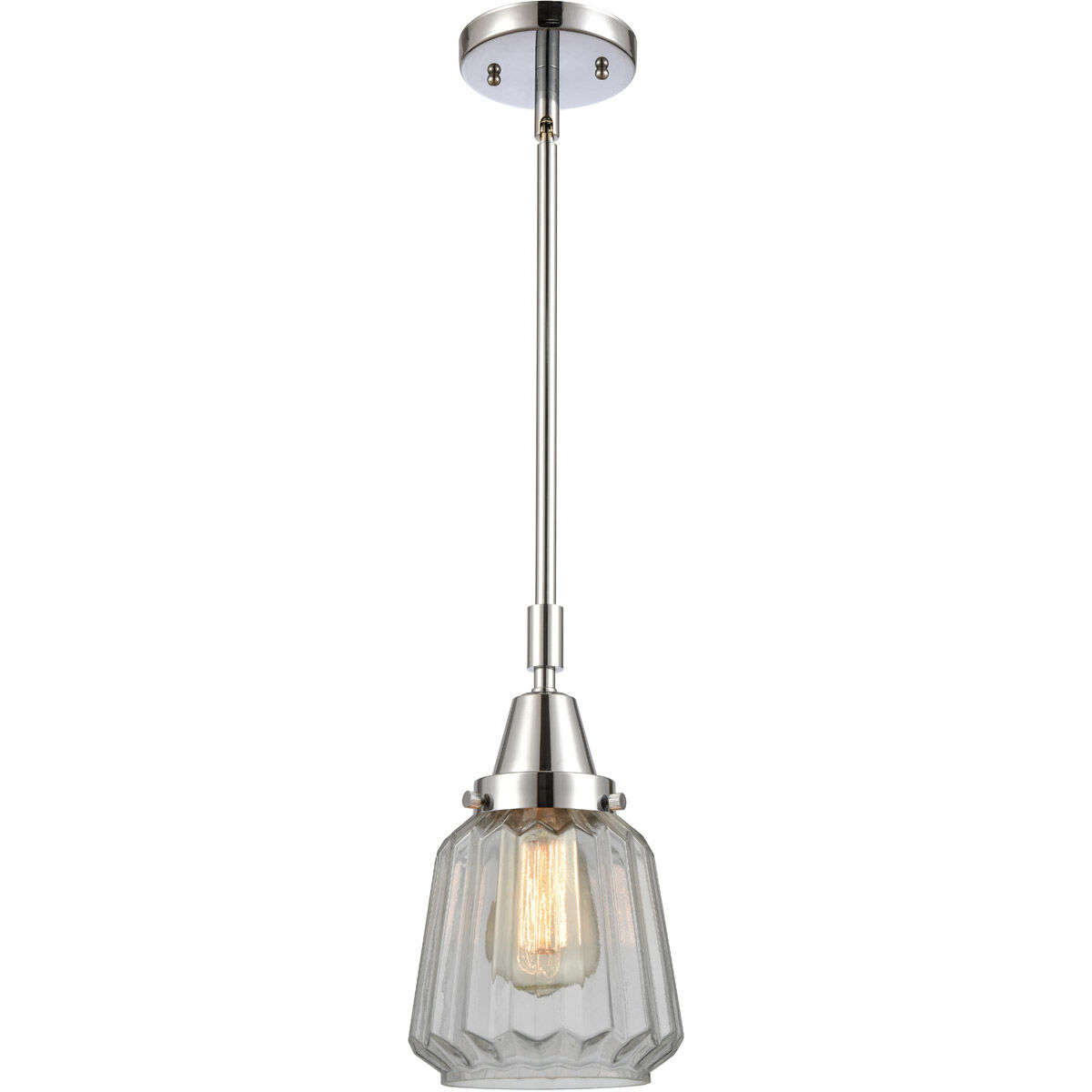 Franklin Restoration Chatham LED 6 inch Polished Chrome Mini Pendant Ceiling Light in Clear Glass