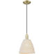 Natural Ballston Dome 1 Light 9 inch Antique Brass Mini Pendant Ceiling Light