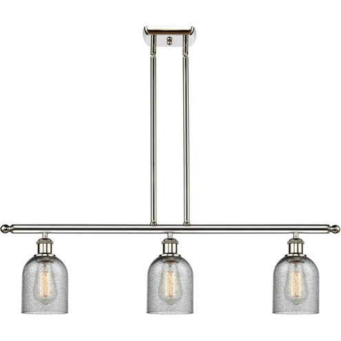 Ballston Caledonia 3 Light 36 inch Polished Nickel Island Light Ceiling Light in Charcoal Glass, Ballston