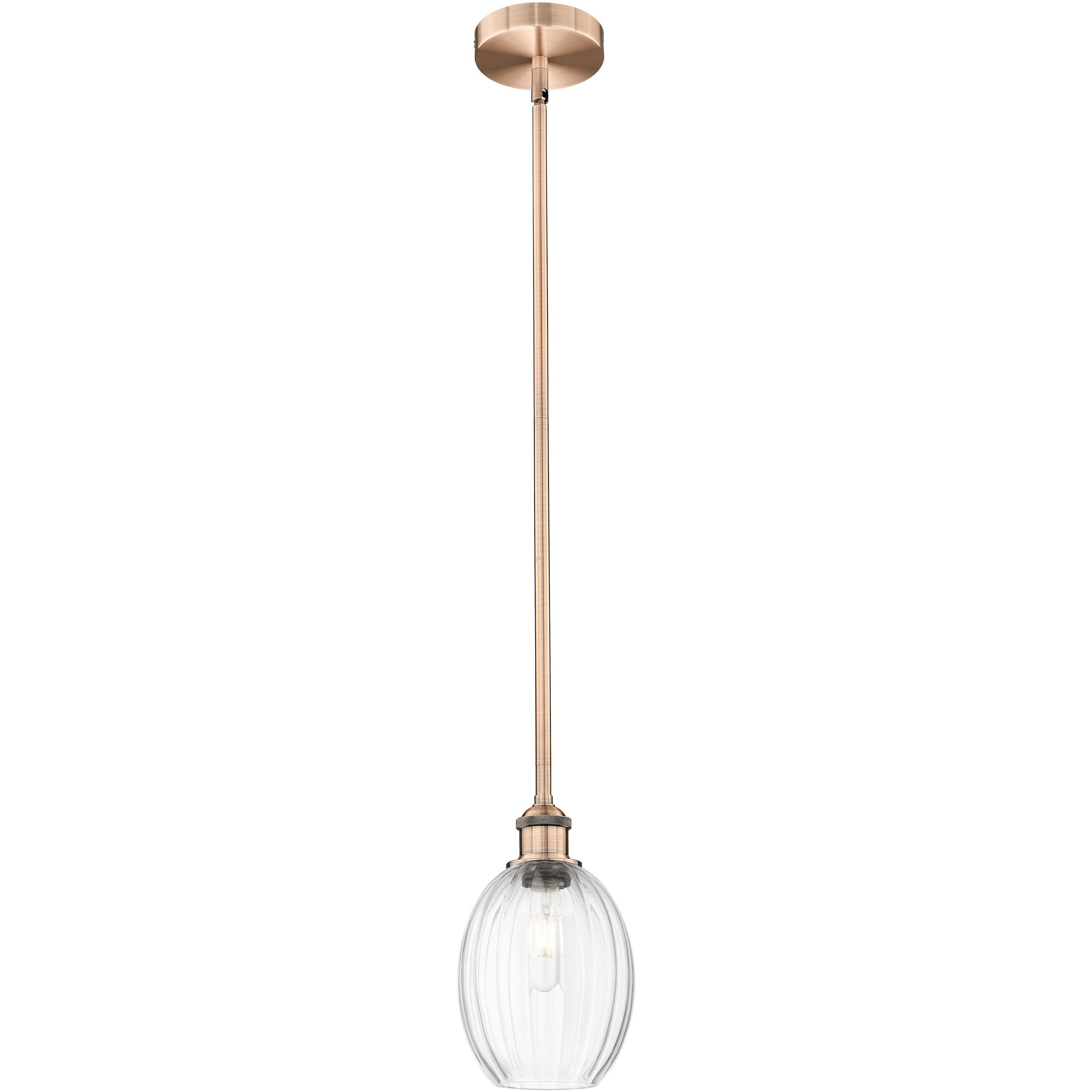 Edison Preston 1 Light 6.25 inch Antique Copper Mini Pendant Ceiling Light in Clear