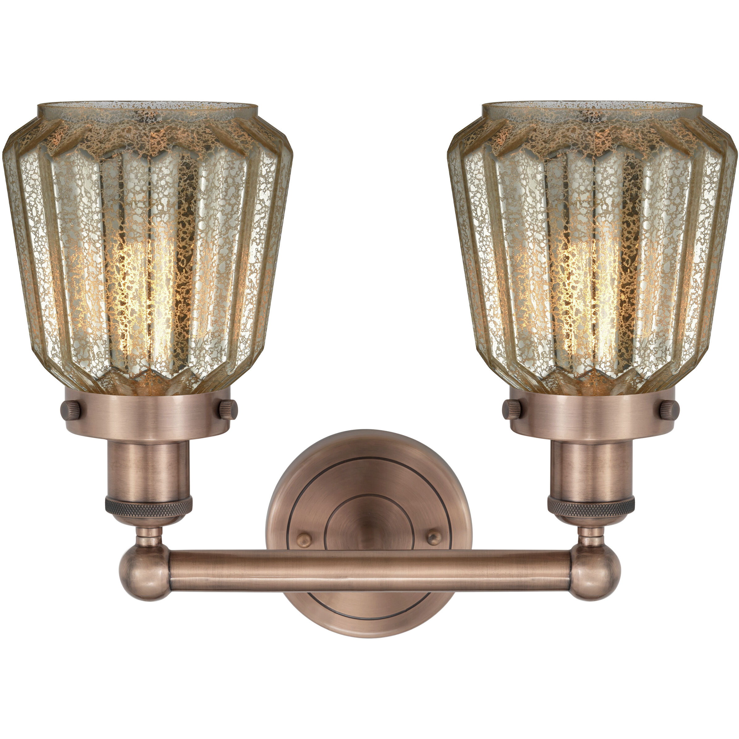 Chatham 2 Light 15.5 inch Antique Copper Bath Vanity Light Wall Light in Mercury