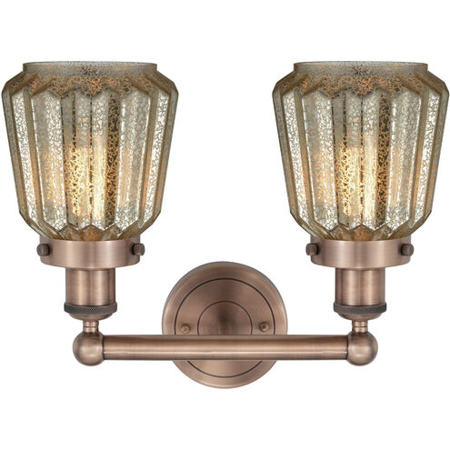 Chatham 2 Light 15.5 inch Antique Copper Bath Vanity Light Wall Light in Mercury