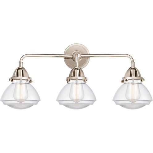 Nouveau 2 Olean LED 25 inch Polished Nickel Bath Vanity Light Wall Light in Clear Glass