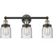 Bell 3 Light 24.5 inch Black Antique Brass Bath Vanity Light Wall Light in Seedy