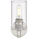 Crown Point Sconce Wall Light in Satin Nickel, Clear Glass