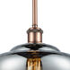 Ballston Large Fenton LED 11 inch Antique Copper Pendant Ceiling Light in Plated Smoke Glass, Ballston