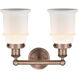 Canton 2 Light 15 inch Antique Copper and Matte White Bath Vanity Light Wall Light