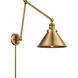 Briarcliff 30 inch 100 watt Brushed Brass Swing Arm Wall Light, Franklin Restoration