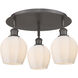 Norfolk 3 Light 17.5 inch Oil Rubbed Bronze Flush Mount Ceiling Light in Matte White