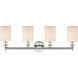Hadley 4 Light 31.5 inch Polished Nickel Bath Vanity Light Wall Light in Matte White