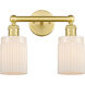 Hadley 2 Light 13.5 inch Satin Gold Bath Vanity Light Wall Light in Matte White