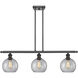 Ballston Athens 3 Light 42 inch Oil Rubbed Bronze Island Light Ceiling Light in Clear Glass, Ballston