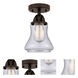 Nouveau 2 Bellmont LED 6 inch Oil Rubbed Bronze Semi-Flush Mount Ceiling Light in Seedy Glass