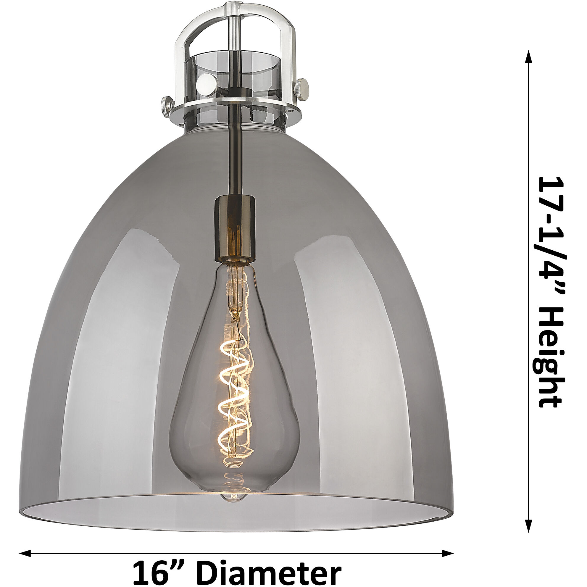 Newton Bell 1 Light 16 inch Matte Black Pendant Ceiling Light in Seedy Glass