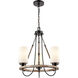 Paladin 3 Light 19 inch Matte Black Mini Chandelier Ceiling Light in White Glass