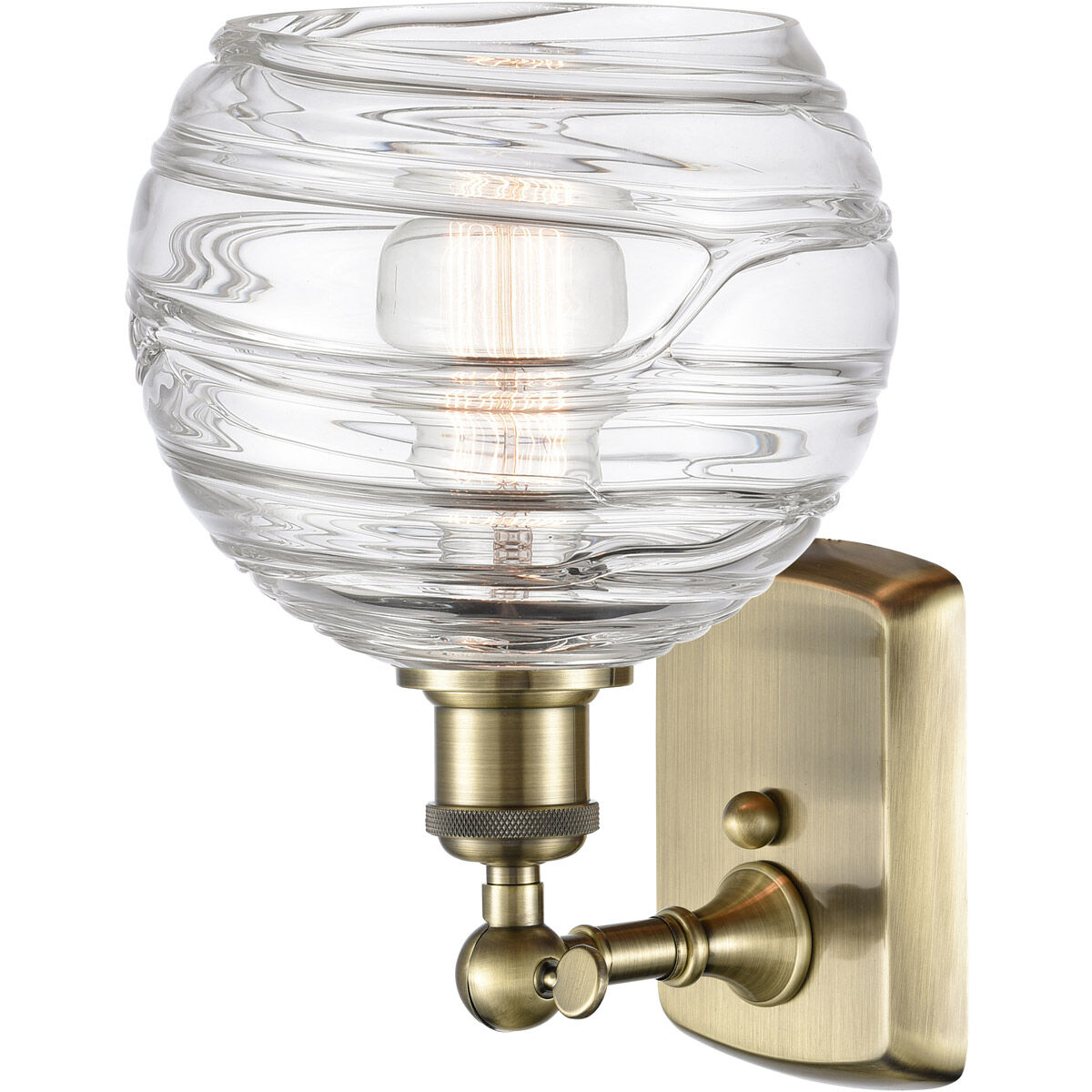 Ballston Deco Swirl LED 8 inch Antique Brass Sconce Wall Light, Ballston