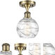 Ballston Small Deco Swirl LED 6 inch Antique Brass Semi-Flush Mount Ceiling Light, Ballston