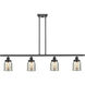 Small Bell 4 Light 48 inch Matte Black Island Light Ceiling Light, Ballston