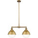Franklin Restoration Hampden 2 Light 18 inch Brushed Brass Island Light Ceiling Light in Clear Glass