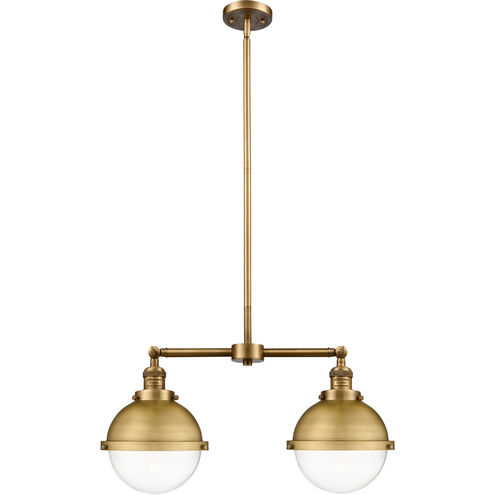 Franklin Restoration Hampden 2 Light 18 inch Brushed Brass Island Light Ceiling Light in Clear Glass