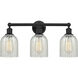 Edison Caledonia 3 Light 23 inch Matte Black Bath Vanity Light Wall Light in Mouchette Glass
