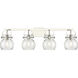 Pilaster II Sphere 4 Light 36.5 inch Polished Nickel Bath Vanity Light Wall Light in Seedy Glass