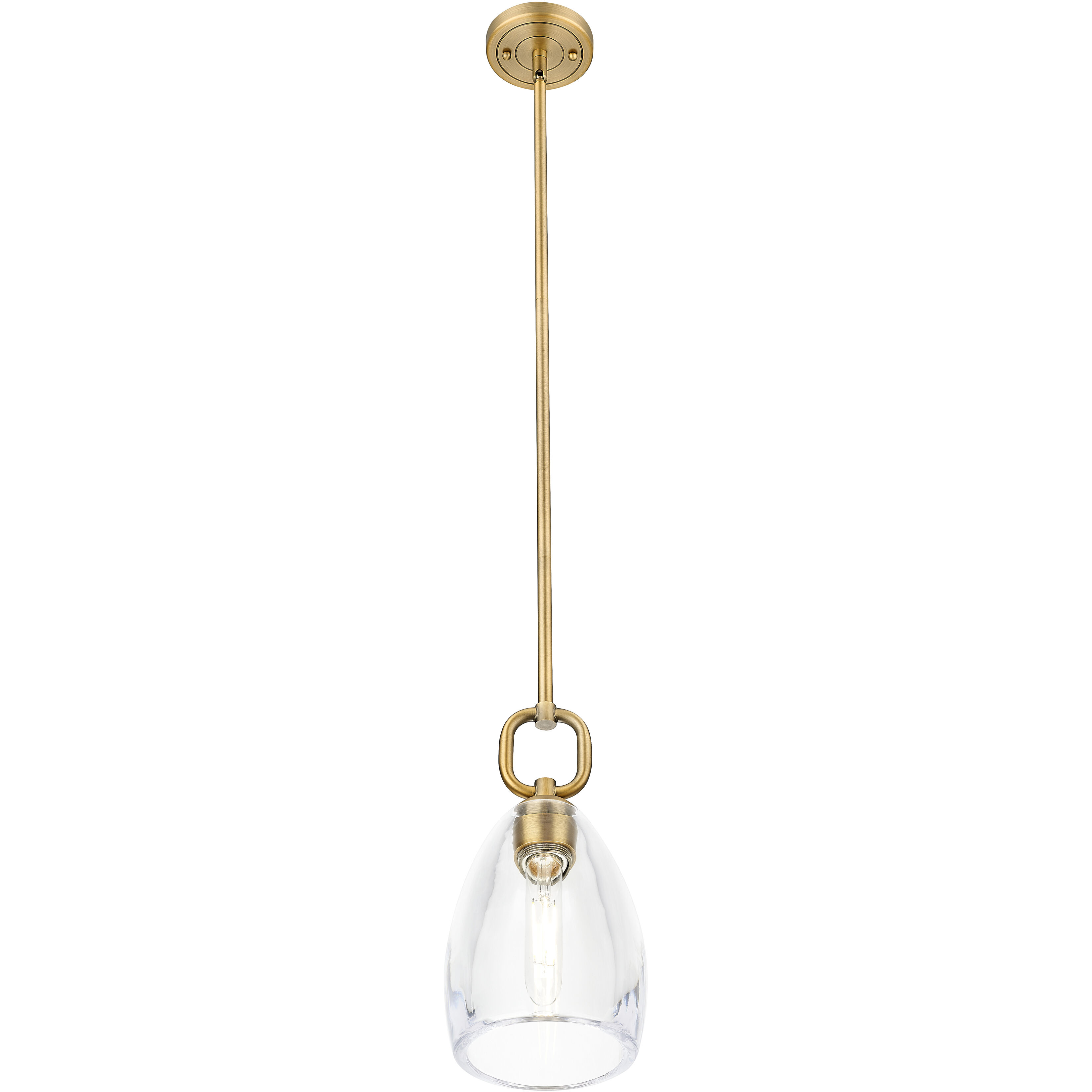 Downtown Urban Hudson 1 Light 5.88 inch Brushed Brass Mini Pendant Ceiling Light
