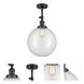 Franklin Restoration XX-Large Beacon 1 Light 12 inch Matte Black Semi-Flush Mount Ceiling Light in Clear Glass, Franklin Restoration