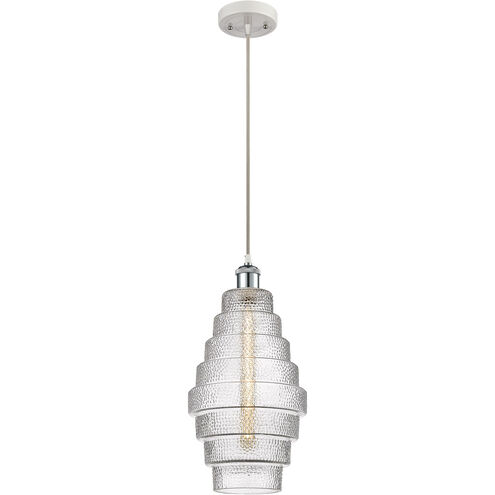 Ballston Cascade LED 8.25 inch White and Polished Chrome Mini Pendant Ceiling Light in Clear Glass