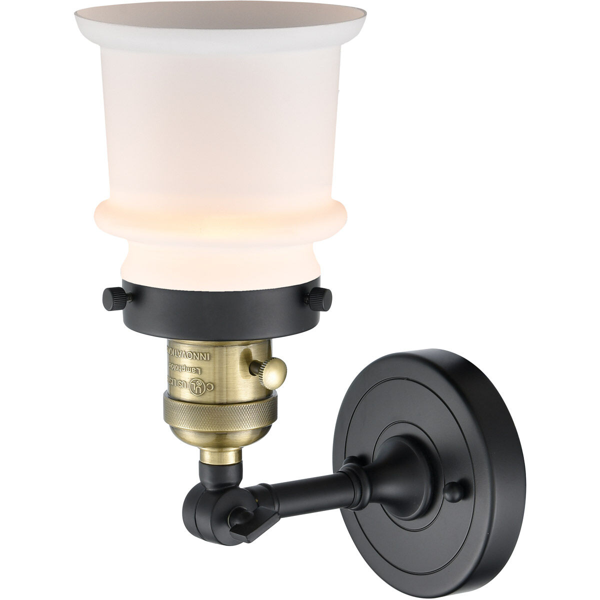 Franklin Restoration Small Canton LED 6.5 inch Black Antique Brass Sconce Wall Light, Franklin Restoration