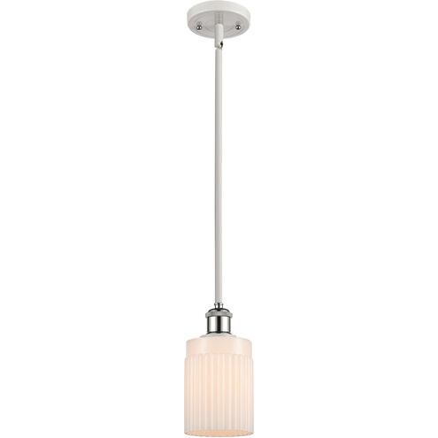 Ballston Hadley LED 5 inch White and Polished Chrome Pendant Ceiling Light in Matte White Glass, Ballston