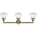 Franklin Restoration Olean LED 31 inch Antique Brass Bath Vanity Light Wall Light in Clear Glass, Franklin Restoration