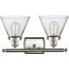 Ballston Large Cone LED 16 inch Brushed Satin Nickel Bath Vanity Light Wall Light in Clear Glass, Ballston