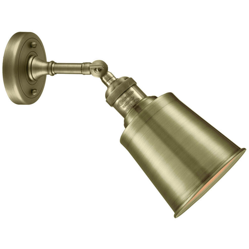 Franklin Restoration Addison 1 Light 5 inch Antique Brass Sconce Wall Light in Incandescent, Franklin Restoration