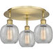 Belfast 3 Light 17.75 inch Brushed Brass Flush Mount Ceiling Light in Clear Crackle