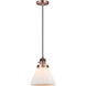 Franklin Restoration Cone LED 8 inch Antique Copper Mini Pendant Ceiling Light in Matte White