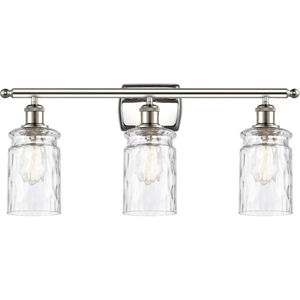 Ballston Candor 3 Light 26 inch Polished Nickel Bath Vanity Light Wall Light in Clear Waterglass, Ballston