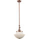 Franklin Restoration Oxford LED 12 inch Antique Copper Mini Pendant Ceiling Light in Matte White, Franklin Restoration