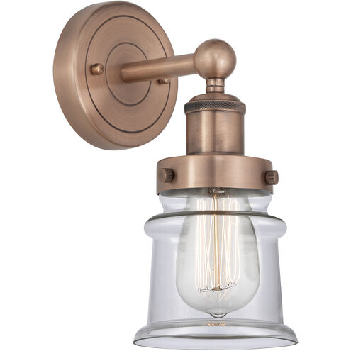 Canton Sconce Wall Light in Antique Copper, Clear