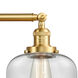 Franklin Restoration Large Bell LED 32 inch Satin Gold Bath Vanity Light Wall Light in Clear Glass, Franklin Restoration