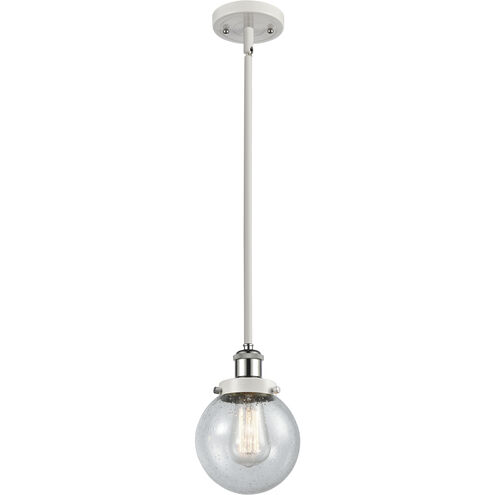 Ballston Beacon LED 6 inch White and Polished Chrome Pendant Ceiling Light in Seedy Glass