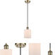 Ballston Cobbleskill LED 5 inch Antique Brass Mini Pendant Ceiling Light in Matte White Glass, Ballston