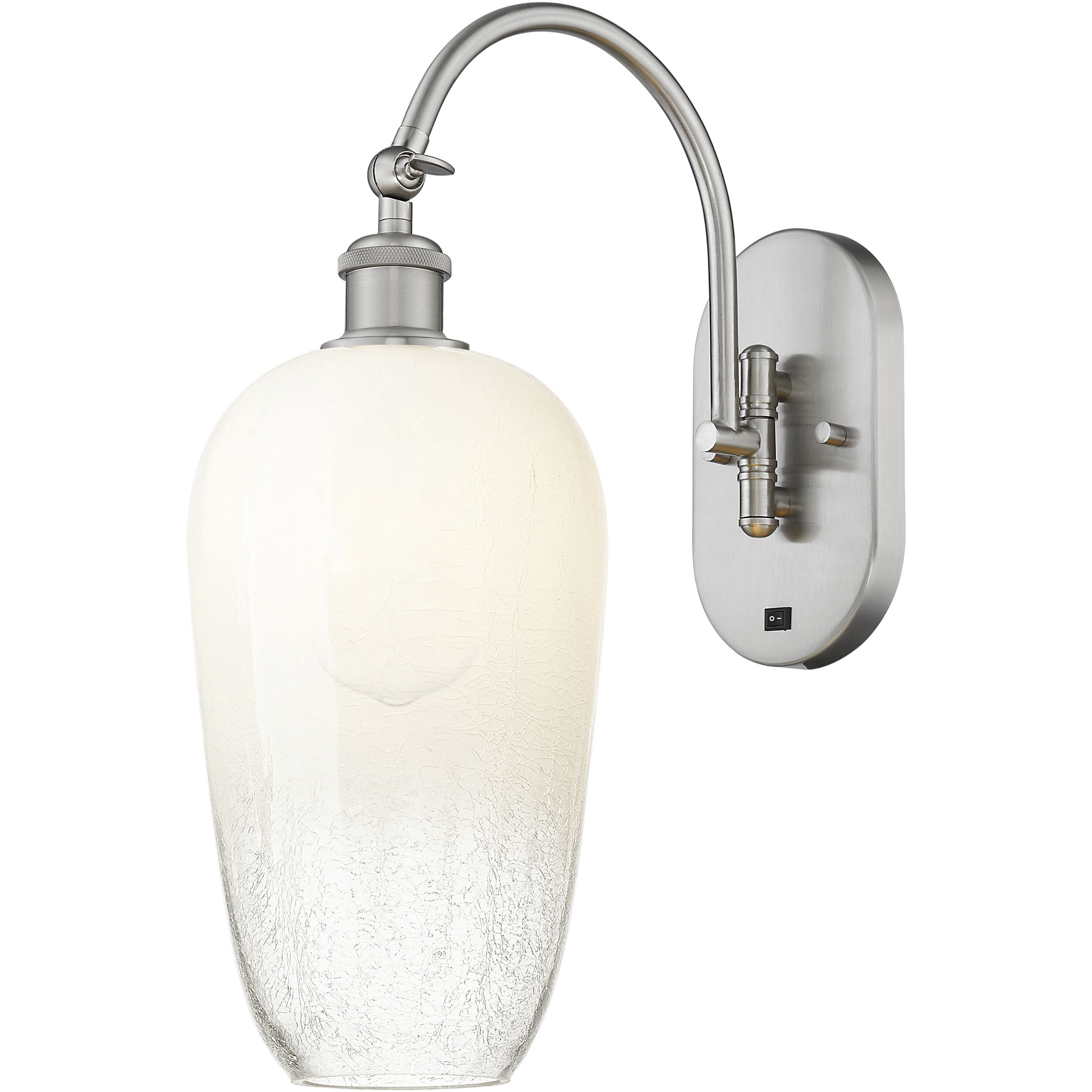 Ballston Brookhaven Flute 1 Light 7 inch Brushed Satin Nickel Swing Arm Sconce Wall Light in Opal Glass