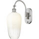 Ballston Brookhaven Flute 1 Light 7 inch Brushed Satin Nickel Swing Arm Sconce Wall Light in Opal Glass